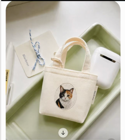 Embroidered Mini Tote Bag - Small