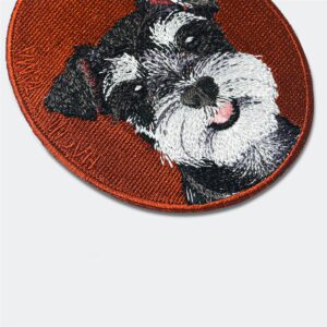 Double-sided Schnauzer embroidered pet charm keyring by HACHI TAMA
